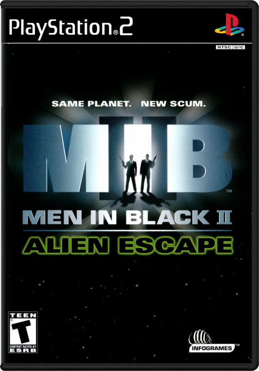 Men In Black II Alien Escape PlayStation 2 retro video game third person shooter cover art (2002)