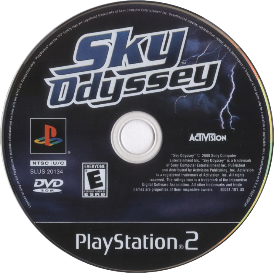 Sky Odyssey PS2 PlayStation 2 flight adventure simulation game retro video game disc