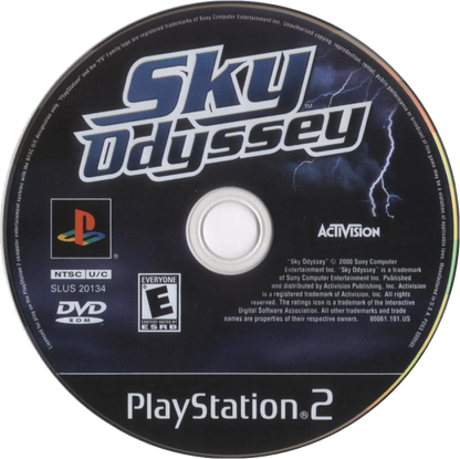 Sky Odyssey PS2 PlayStation 2 flight adventure simulation game retro video game disc