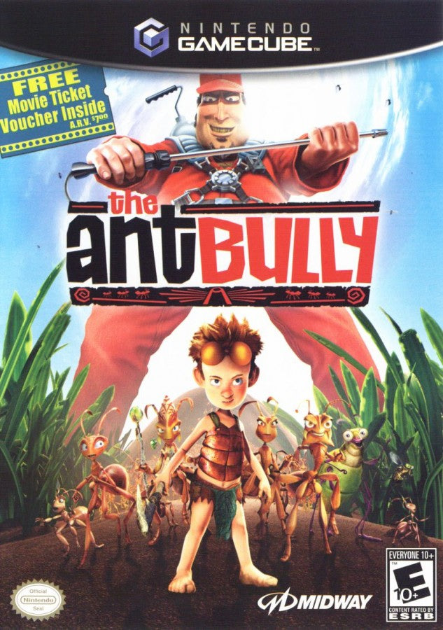 Cover art for The Ant Bully GameCube game featuring family-friendly action adventure gameplay based on the animated film