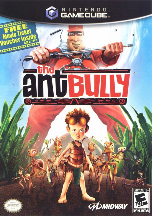 Cover art for The Ant Bully GameCube game featuring family-friendly action adventure gameplay based on the animated film