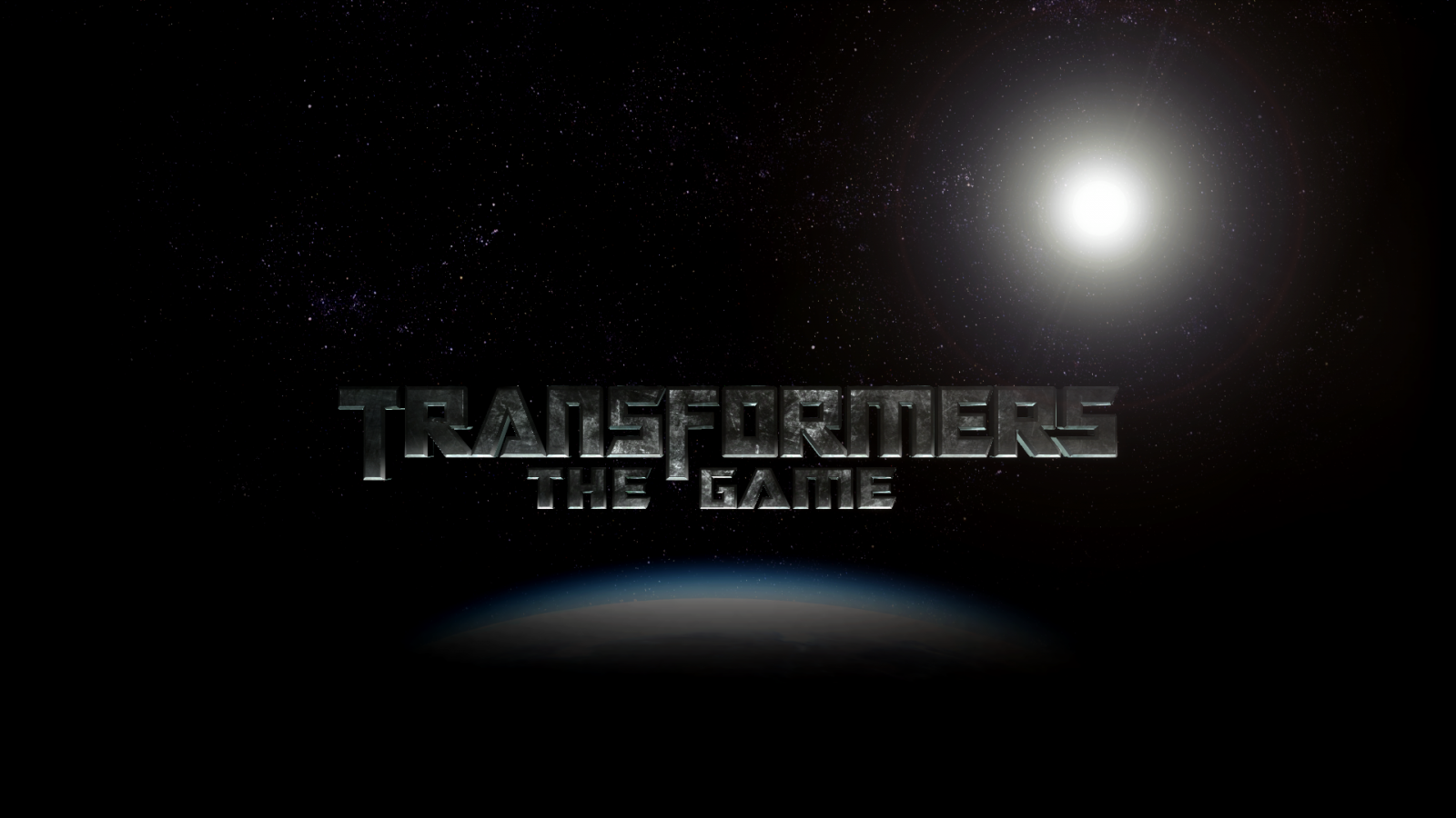 Transformers: The Game title screen for Playstation 2 (PS2) video game