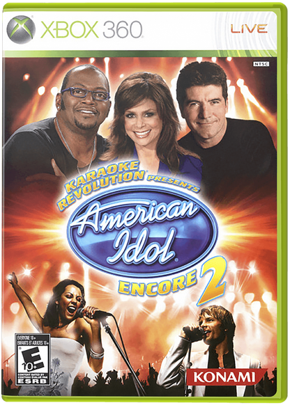 Karaoke Revolution Presents: American Idol Encore 2 cover art for Xbox 360 (X360) music rhythm karaoke video game