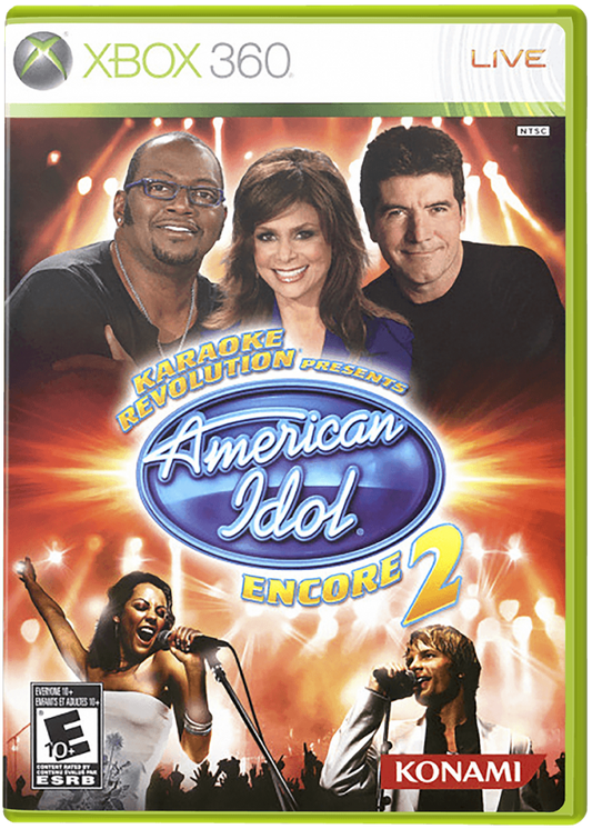 Karaoke Revolution Presents: American Idol Encore 2 cover art for Xbox 360 (X360) music rhythm karaoke video game