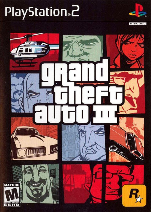 Grand Theft Auto III cover art for PlayStation 2 (PS2) video game