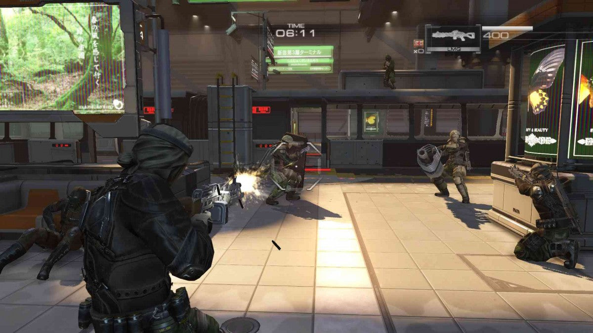 Binary Domain Xbox 360 third-person shooter squad-based sci-fi action video game with robot enemies and consequence-driven narrative gameplay screenshot