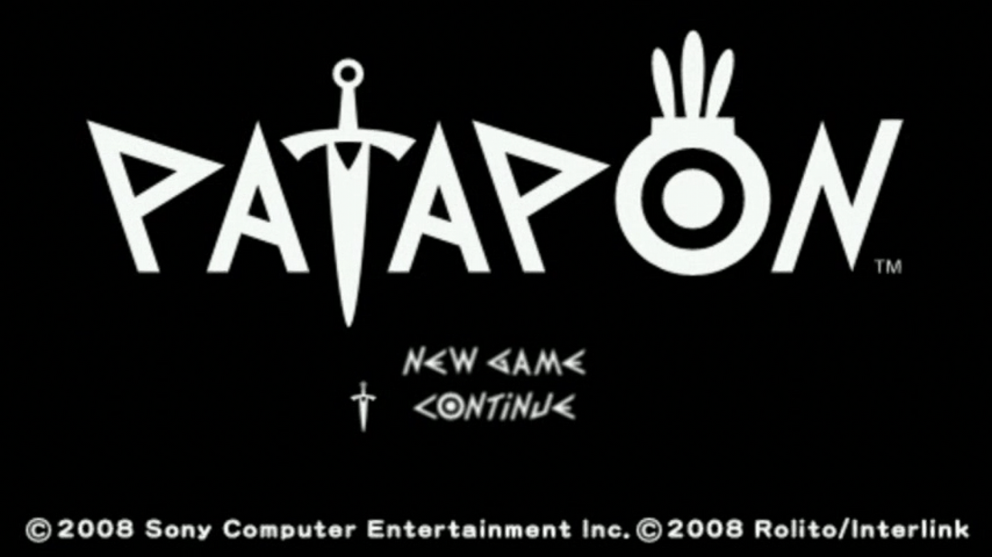 Patapon home screen for PlayStation Portable (PSP) rhythm-based action game