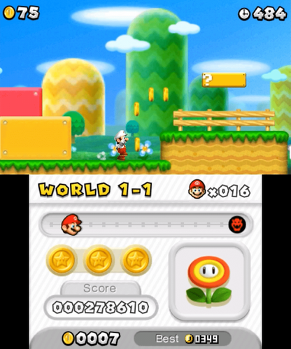 New Super Mario Bros. 2 gameplay for Nintendo 3DS (3DS) platformer video game