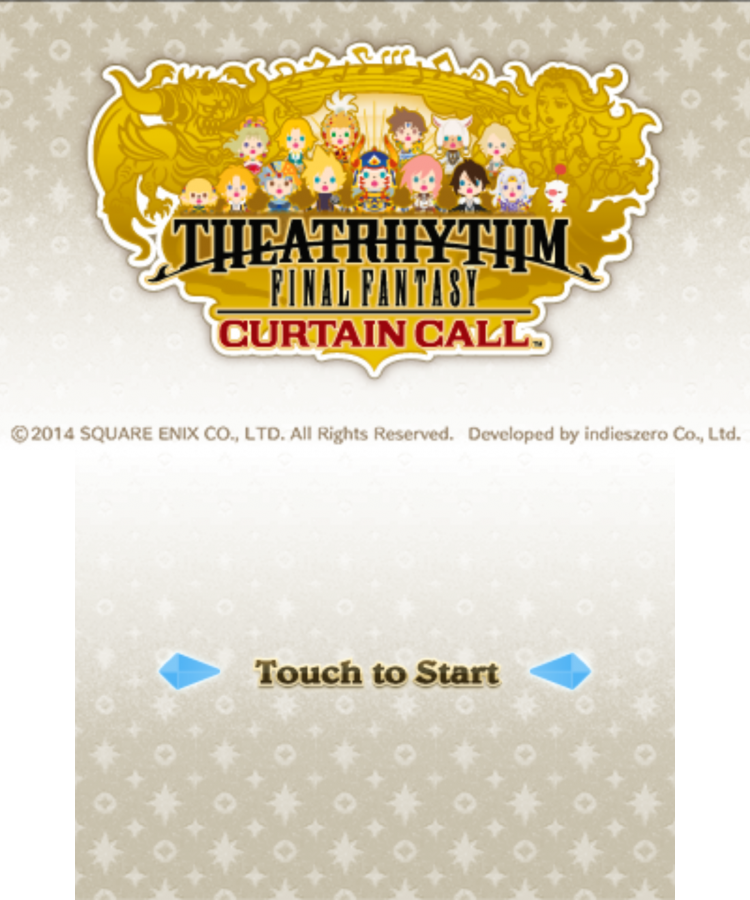 Theatrhythm Final Fantasy: Curtain Call home screen for Nintendo 3DS (3DS) rhythm music video game