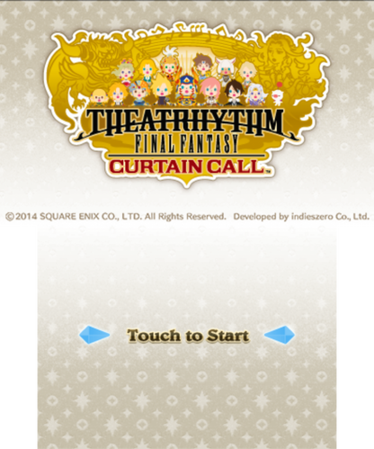 Theatrhythm Final Fantasy: Curtain Call home screen for Nintendo 3DS (3DS) rhythm music video game