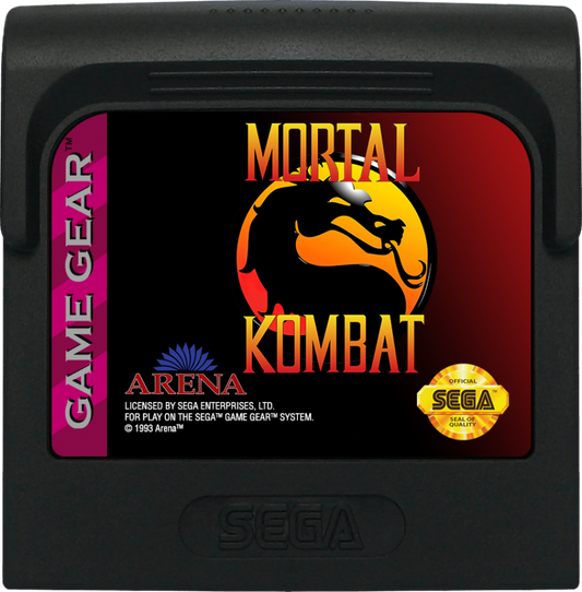 Mortal Kombat cartridge cover art for Sega Game Gear (GG) video game