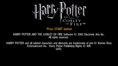 Harry Potter and the Goblet of Fire start screen for PlayStation Portable (PSP) action-adventure video game