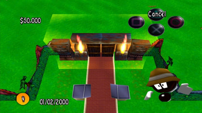 Sim Theme Park PlayStation 1 simulation video game designing and building amusement park roller coasters attractions staff management finances scenarios gameplay