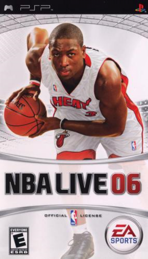 NBA Live 06 PSP sports basketball video game cover art.