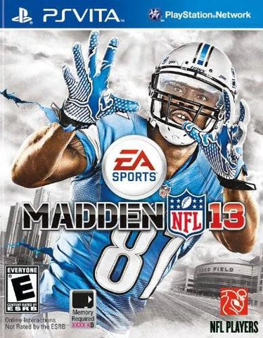 Madden NFL 13 PlayStation Vita PS Vita for retro video game enthusiasts featuring football simulation gameplay authentic NFL teams strategic play calling realistic sports action season modes portable handheld competition and collectible gaming appeal box art 