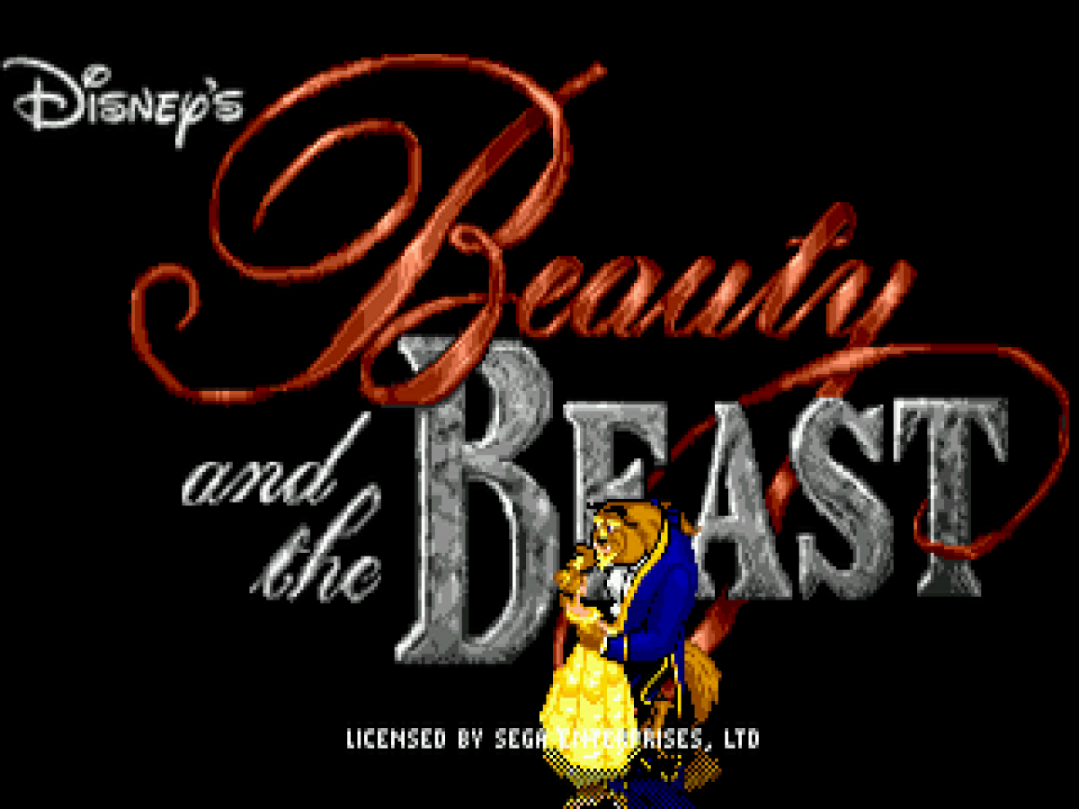 Disney's Beauty and the Beast: Belle's Quest title screen for Sega Genesis (GEN) video game