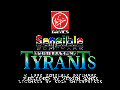 Tyrants Fight Through Time title screen for Sega Genesis GEN video game