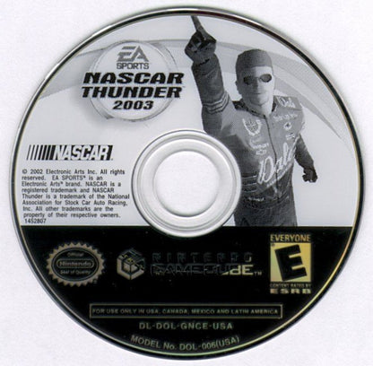 NASCAR Thunder 2003 disc for GameCube (GC) sports racing video game