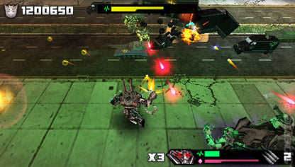 Transformers Revenge of the Fallen PSP for action video game fans featuring Autobots and Decepticons fast paced robot combat vehicle transformations explosive missions powerful weapons cinematic battles and portable PlayStation Portable gameplay collectible gaming appeal gameplay