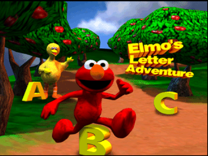 Elmo's Letter Adventure for Nintendo 64 educational platformer game featuring Sesame Street characters letter learning phonics activities children family gameplay