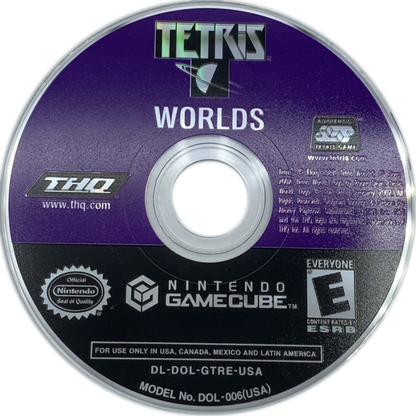 Tetris Worlds disc for Nintendo GameCube (GC) puzzle video game