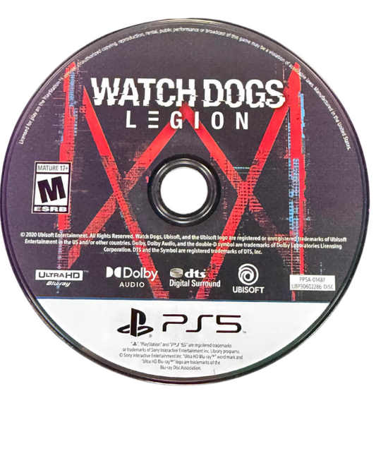 Watch Dogs: Legion PS5 action-adventure video game disc