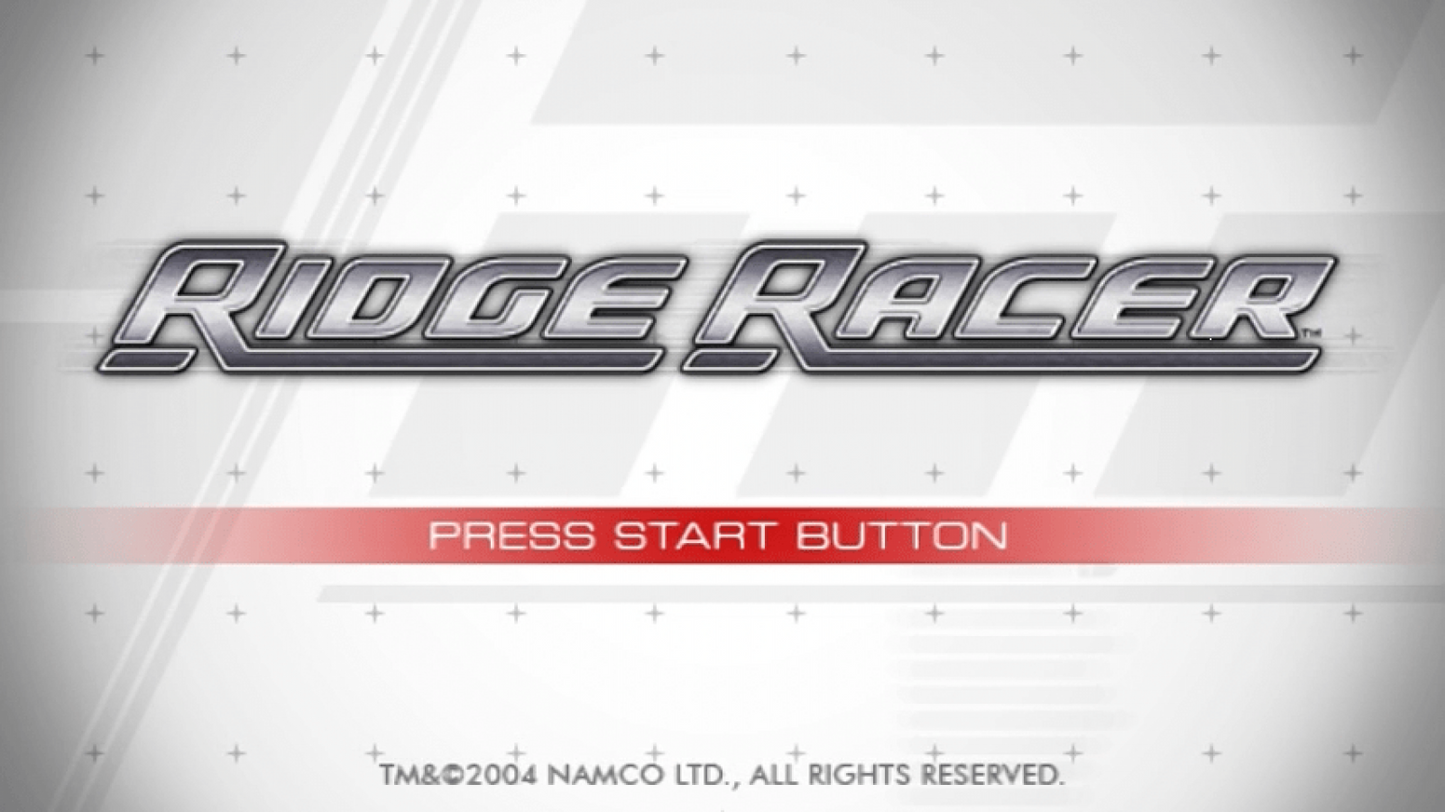 Ridge Racer start screen for PlayStation Portable (PSP) arcade racing game
