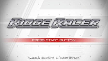 Ridge Racer start screen for PlayStation Portable (PSP) arcade racing game