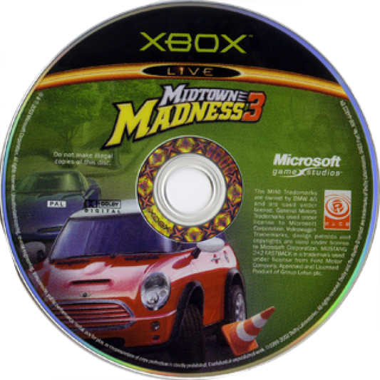 Midtown Madness 3 disc for Xbox (XBOX) video game