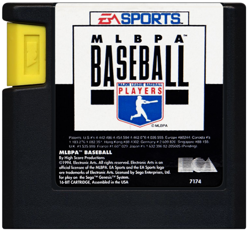 MLBPA Baseball cartridge for Sega Genesis GEN video game