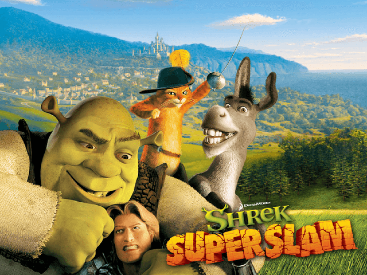 Shrek Superslam for Xbox (Xbox) promo action fighting video game.