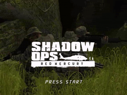 Shadow Ops: Red Mercury retro Xbox video game Shadow Ops Red Mercury military first person shooter tactical combat modern warfare mission based FPS console title Xbox release title screen