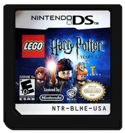 LEGO Harry Potter Years 1-4 retro Nintendo DS video game LEGO Harry Potter fantasy adventure puzzle solving magic spells wizard school cooperative gameplay handheld console title Nintendo DS release cartridge