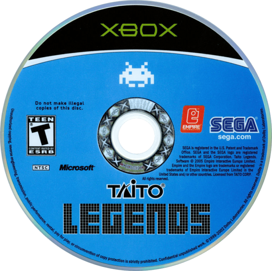 Taito Legends for Xbox featuring a classic arcade compilation with iconic titles like Space Invaders Bubble Bobble and Rastan retro gameplay multiple arcade hits on one disc and nostalgic multiplayer fun for fans of vintage gaming disc 