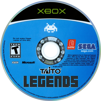 Taito Legends for Xbox featuring a classic arcade compilation with iconic titles like Space Invaders Bubble Bobble and Rastan retro gameplay multiple arcade hits on one disc and nostalgic multiplayer fun for fans of vintage gaming disc 