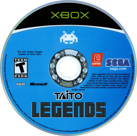 Taito Legends for Xbox featuring a classic arcade compilation with iconic titles like Space Invaders Bubble Bobble and Rastan retro gameplay multiple arcade hits on one disc and nostalgic multiplayer fun for fans of vintage gaming disc 