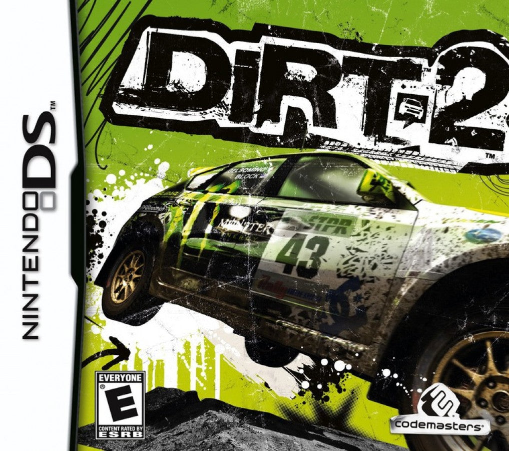 Dirt 2 for Nintendo DS with off-road racing and rally challenge theme front cover
