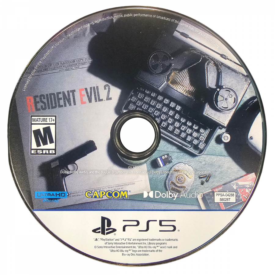 Resident Evil 2 PlayStation 5 PS5 for survival horror action video game fans featuring third person exploration intense combat zombies terrifying creatures puzzle solving resource management police station and Raccoon City environments Leon Kennedy and Claire Redfield campaigns cinematic storytelling and immersive horror adventure collectible gaming appeal game disc