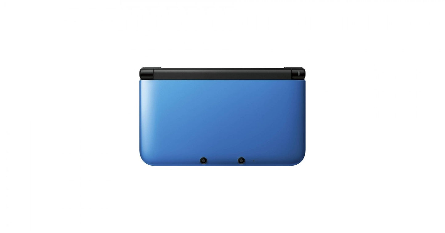 Blue Nintendo 3DS XL handheld console featuring large dual screens glasses free 3D gameplay built in WiFi backwards compatibility with DS games and portable Nintendo gaming system