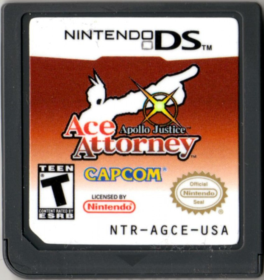 Ace Attorney: Apollo Justice cartridge for Nintendo DS (DS) courtroom visual novel adventure video game