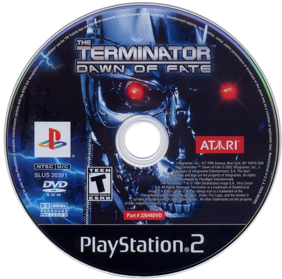 The Terminator Dawn of Fate PlayStation 2 PS2 retro video game action shooter disc (2002)