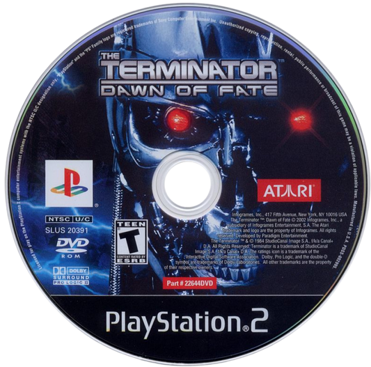 The Terminator Dawn of Fate PlayStation 2 PS2 retro video game action shooter disc (2002)