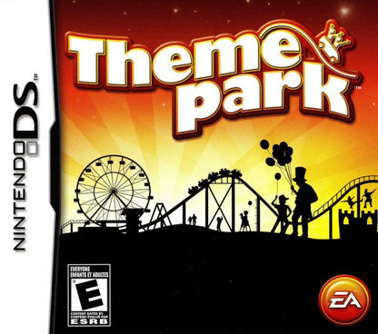Theme Park Nintendo DS video game, simulation and management, amusement park building and strategy, handheld console title front cover