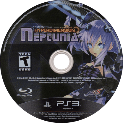 Hyperdimension Neptunia disc cover art for PlayStation 3 (PS3) video game
