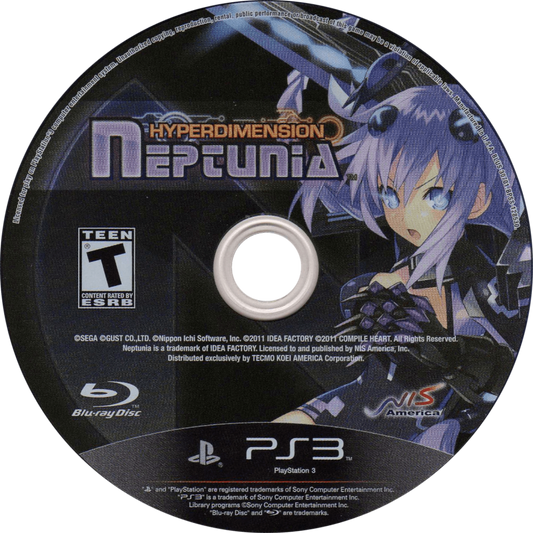 Hyperdimension Neptunia disc cover art for PlayStation 3 (PS3) video game