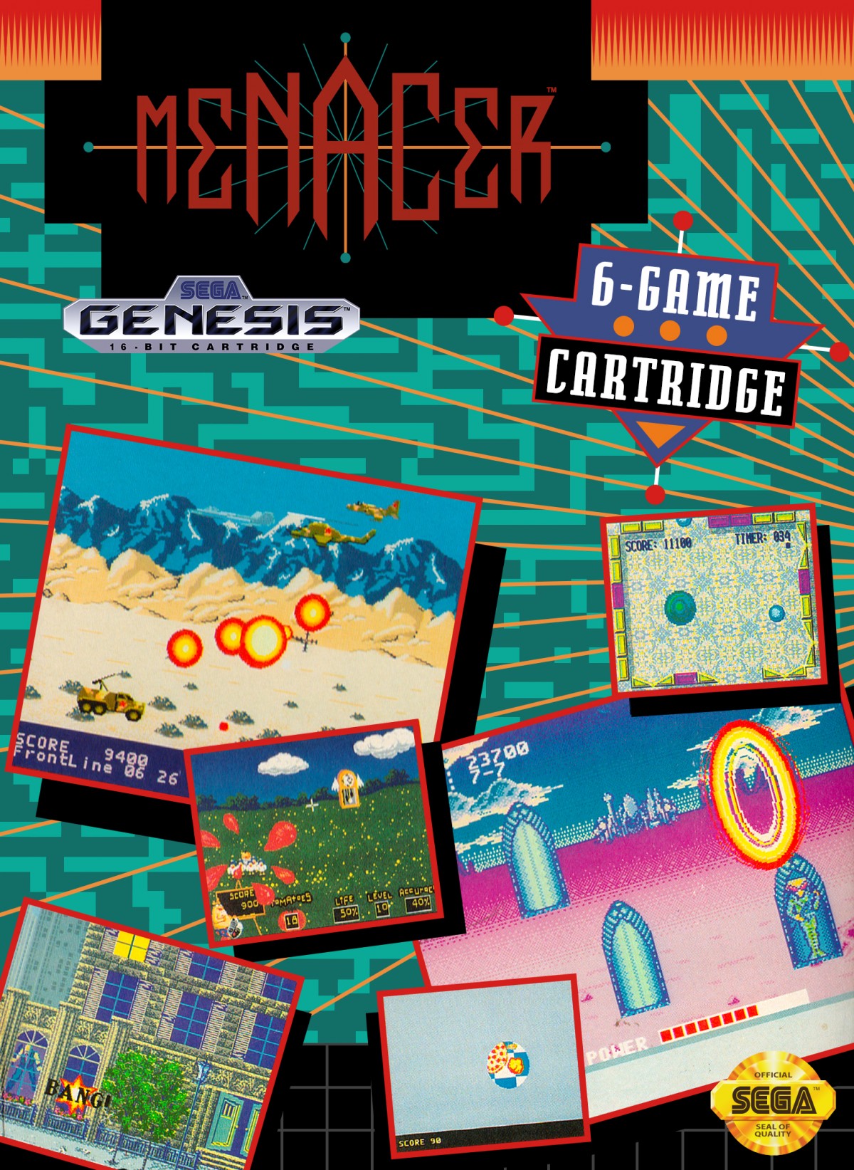 Menacer: 6 Game Cartridge cover art for Sega Genesis (GEN) video game