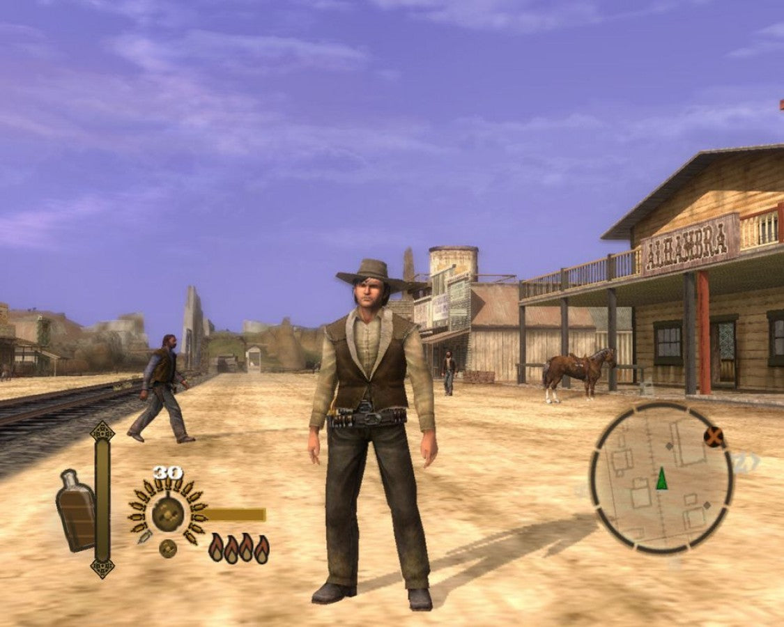 Gun GameCube game featuring Wild West action-adventure gameplay and open-world shooting missions screenshot
