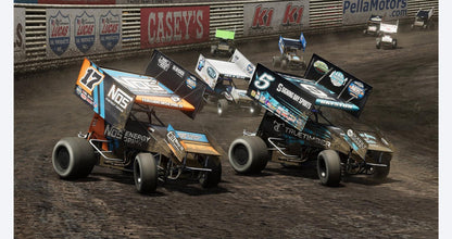 World of Outlaws: Dirt Racing gameplay for Xbox Series X (XSX) dirt track racing simulation video game