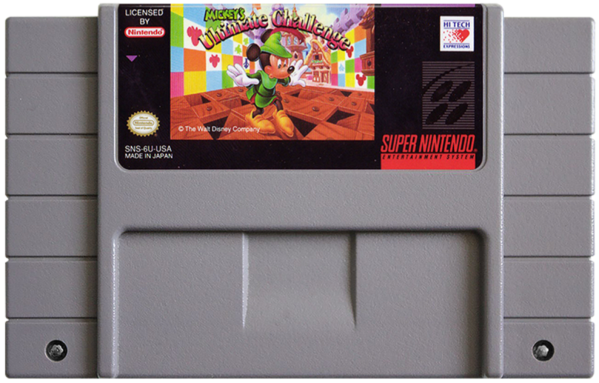 Mickeys Ultimate Challenge cartridge for Super Nintendo Entertainment System SNES retro video game