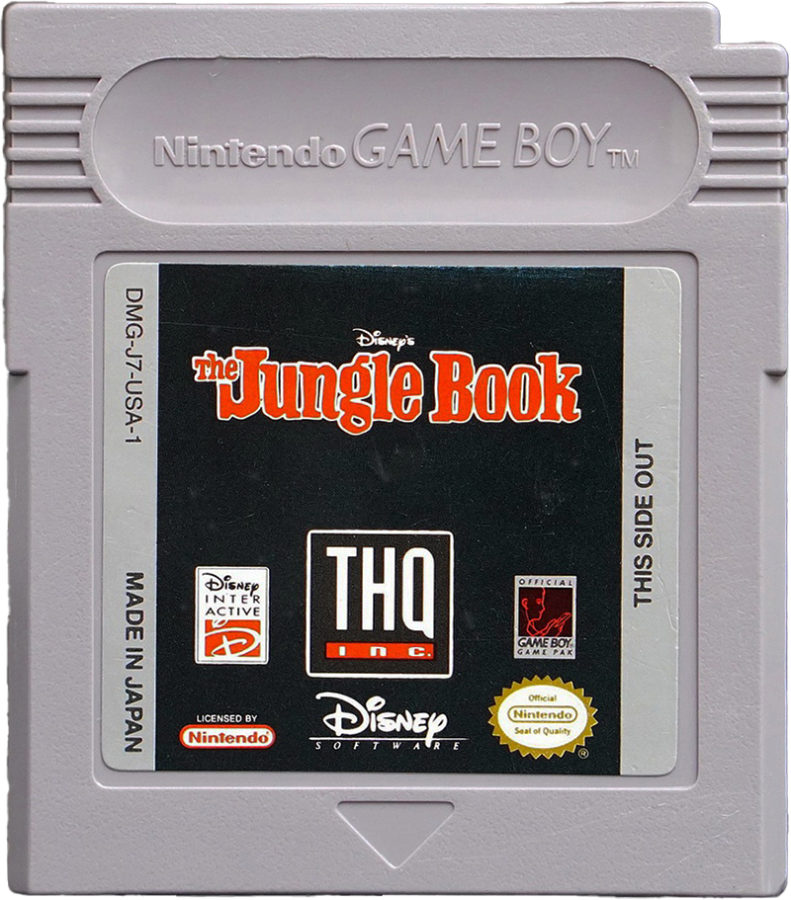 Disney The Jungle Book Game Boy handheld platformer action video game Mowgli Baloo King Louie Kaa Shere Khan jungle levels Capcom Disney license retro 8-bit classic cartridge